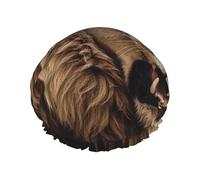 Angry Lion Shower Cap For Women Reusable Double Layers Bathing Bath Cap Hair Caps Waterproof Elastic Band Ladies Spa Salon Shower Hat Hair Caps