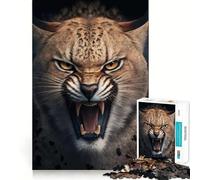 Angry Lynx Adults 1000 Pieces Puzzle Mental Fun Game Advanced Laser Cutting Tech Amusing Challenge for Waiting Time (38x52cm)