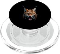 Angry Lynx Head Roaring Wild Animal Forest Art PopSockets PopGrip for MagSafe
