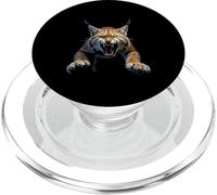 Angry Lynx Head Roaring Wild Animal Forest Art PopSockets PopGrip for MagSafe