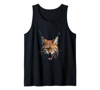 Angry Lynx Head Roaring Wild Animal Forest Art Tank Top