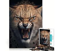 Angry Lynx Jigsaw 1000 Pieces Focus Building Toy Zero Gap Rewarding Activity for Rainy Days (38x26cm)
