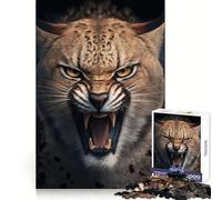 Angry Lynx Jigsaw Puzzles 1000 Piece for Teenagers Mind Challenge Relaxed Leisure Seamless Fit Fine Xmas Gift (38x26cm)
