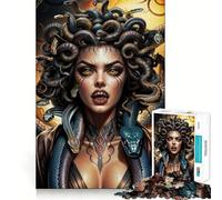 Angry Medusa Gorgon Jigsaw Puzzles 1000 Cognitive Skill Toy Smooth Burr Free Surface Relaxing Indoor Group Activity (50x75cm)