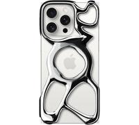 Angry miao Emptiness Phone Case for iPhone 16 Pro, MagSafe Compatible, 22g Lightweight, Heat Dissipating, Ample Protection, Shiny Silver