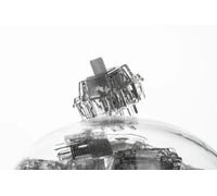 Angry miao ICY Silver Pro V3 Linear Mechanical Keyboard Switches, 90PCS, 5-Pin Pre-Lubed Transparent RGB Switch, PA12 Nylon, Y3.5 Stem, 37gf Actuation 45gf Bottom-Out, 4-Cavity Mold, Thocky Sound