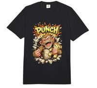 Angry Monkey Punching Wall Roaring Primate Comfort Colors Adult Heavyweight T-Shirt