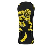 Angry monsters Bananas Black Yellow Golf Cover Set Premium Leather Accessories with Number Tags for Driver & Fairway Woods golf cart cover