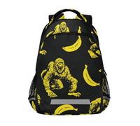 Angry monsters Bananas Black Yellow kid boy backpack with chest clip bookbags for children mochilitas para ni?os