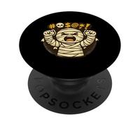 Angry Mummy Screaming Curse Symbols Funny Monster Halloween PopSockets Adhesive PopGrip