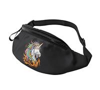 Angry Mythical Unicorn with Fire Fanny Pack Sport Casual Waist Pack for Women Men Fashionable