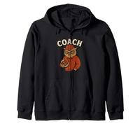 Angry Owl Coach Sports Strategy Retro Graphic Zip Hoodie