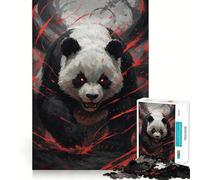 Angry Panda God with Red Eyes 1000 Piece Teenager Puzzles Brain Boosting Play Tight Interlock No Gaps Relaxing Indoor Group Activity (38x52cm)