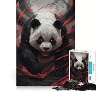 Angry Panda God with Red Eyes Jigsaw 1000 Pieces for Teenagers Mental Boost Game Firm Fit Secure Assembly Family Fun Night Activity (38x26cm)