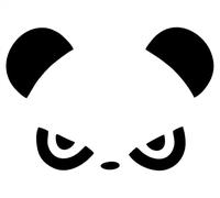 Angry Panda JDM Vinyl Decal Sticker car Van Bike Home Wall Window Gift Crafts (Black, 20cm x 13.8cm)