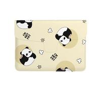 Angry Panda Leather Laptop Sleeve (Horizontal Style) â€“ Premium Pu Leather Design For 13" Macbook 2018 And Newer â€“ Full-Print Style With Elegant Protection