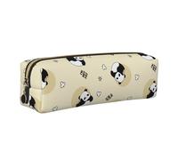 Angry Panda Minimalist Leather Zip Pencil Case â€“ Premium Cross-Grain Pvc Leather Organizer For Pens, Art Supplies & Daily Essentials â€“ Compact, Stylish & Durable School/Office/Travel Pouch