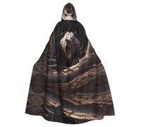 Angry Panda Patterned Hooded Poncho, Unisex Hooded Poncho For Cosplay Halloween Costume Party