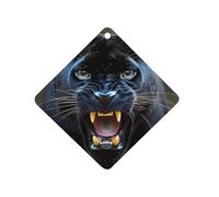 Angry Panthers Car Air Freshener Automotive Aromatherapy Tablets Hanging Scented Cards Rearview Mirror Rhombus