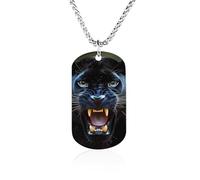 Angry Panthers Memory Necklace Jewelry Hip Hop Chain Pendant Statement Necklaces for Men Women 23.6in(60cm)