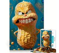 Angry Peanut Cartoon Adults 1000 Pieces Puzzle Mental Fun Game Advanced Laser Cutting Tech Amusing Challenge for Waiting Time (50x75cm)