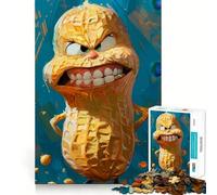 Angry Peanut Cartoon Jigsaw 1000 Pieces for Teenagers Mind Boost Fun Zero Gap Captivating Leisure for Cozy Indoors (38x26cm)