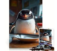 Angry Penguin at The Table 1000 Piece Puzzle For Adults Cognitive Skill Casual Relaxation Solid Lock Chic Xmas Gift (38x26cm)