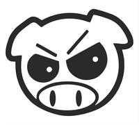 Angry Pig JDM Vinyl Decal Sticker car Van Bike Home Wall Window Gift Crafts (Black, 15cm x 12.6cm)