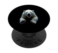 Angry Polar Bear Head Roaring Wild Animal Arctic Art PopSockets Adhesive PopGrip