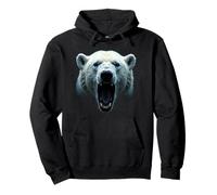 Angry Polar Bear Head Roaring Wild Animal Arctic Art Pullover Hoodie