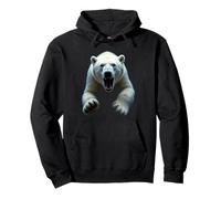 Angry Polar Bear Head Roaring Wild Animal Arctic Art Pullover Hoodie