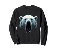 Angry Polar Bear Head Roaring Wild Animal Arctic Art Sweatshirt