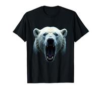Angry Polar Bear Head Roaring Wild Animal Arctic Art T-Shirt