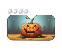 Angry Pumpkin Images Small Car Windshield Sunshade - Quick Cooling in The car in Summer, Portable Storage Sunshade