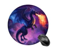 Angry Purple Dragon Round Mouse Pad for Office Home