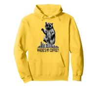 Angry Raccoon yelling "Where's My Coffee?!" Pullover Hoodie