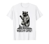 Angry Raccoon yelling "Where's My Coffee?!" T-Shirt