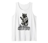 Angry Raccoon yelling "Where's My Coffee?!" Tank Top