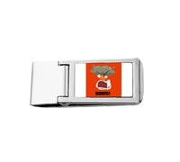 Angry Red Emotion Volcano Eruption Slim Money Clip Stainless Holder Pocket Wallet