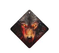 Angry Red Wolf Car air freshener, 4-pack, lightweight, hanging type, for car interior decoration.
