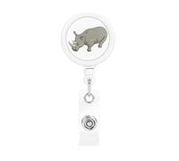 Angry Rhino Badge Reels Retractable Id Name Badge Holder with Alligator Clip for Nursing Doctor Medical Work Office