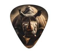 angry rhino Print 12 Pcs Guitar Picks Fit Lovers 3 Different Thickness 0.46 0.71 0.96mm