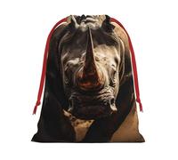 Angry Rhino Print Comfortable Gift Lightweight Bag Easy Clean Storage Bags Reusable Multipurpose Use