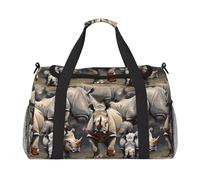 angry rhino Print Daily essentials Large Capacity Hand Carry Bag for Weekend Getaways style Bags