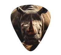 angry rhino Print Guitar Pick for Men Women Triangle Instrument Accessories Plectrums(12pcs One sided)