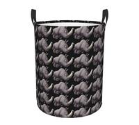 Angry Rhino Print Laundry Basket,Waterproof Laundry Hamper,Collapsible Clothes Basket With Easy Carry Handles For Home/Dorm