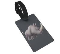 Angry Rhino Print Luggage Tag for Suitcases Cute Waterproof and Reusable Travel Bag Backpack Tags Gifts