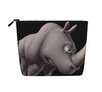 Angry Rhino Print Makeup Bag Cosmetic Bag for Women Large Capacity Travel Makeup Bag Zipper Pouch