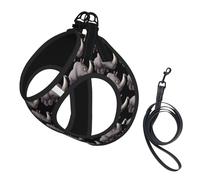 Angry Rhino Print Pet Leash Vest For Small Dogs Cats, Adjustable Pet Harness Vest, Outdoor Walking Hiking