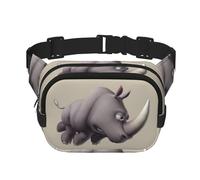 Angry Rhino Print Stylish and Practical Waist Bag,Adjustable,Perfect for Travel,and Outdoor Activities